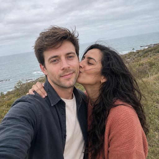 A couple on a coastal road trip